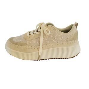 Nicole Miller Brita Pearl Sneakers Ivory Size 9.5